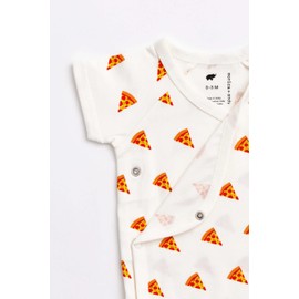 MONICA + ANDY Short Sleeve Jack & Jill Bodysuit 1-Pack, Size 12-18 Months, Pizza Design, 100% Organic Baby Clothes for Girls & Boys, Super Soft Sustainable Cotton, Newborn, Infant & Toddler Sizes
