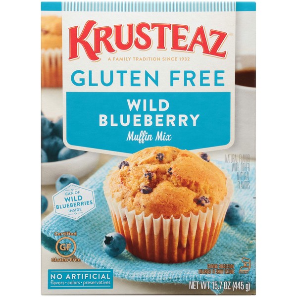 Krusteaz Gluten Free Blueberry Muffin Mix, 15.7 oz Box -