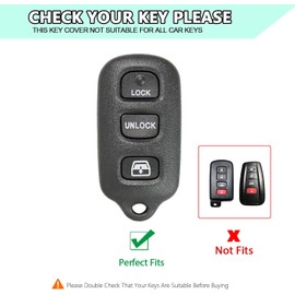 FT FUNTOR 2 Pcs for Toyota Key Fob Cover,Compatible with Toyota 4Runner Camry Corolla Matrix Sequoia Avalon Silicone Key Cover with 3 Buttons (Black+Blue)