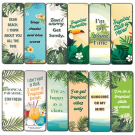 Creanoso Tropical Inspired Bookmarks (5-Sets X 6 Cards) – Daily Inspirational Card Set – Interesting Book Page Clippers – Great Gifts for Adults and Teens