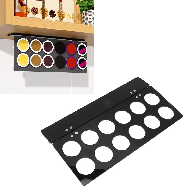 Wall Mounted Coffee Pod Holder Space Saving Under Counter Cabinet