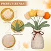 Marsui Crochet Knitting Tulip Bouquets with Vase 7.1 Inch Knitted