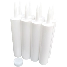 Empty Fillable Plastic Caulk Tube 300 ml. Also Know as 10 oz. 11 oz. Standard Size and Pint Size Caulk Tube (8)