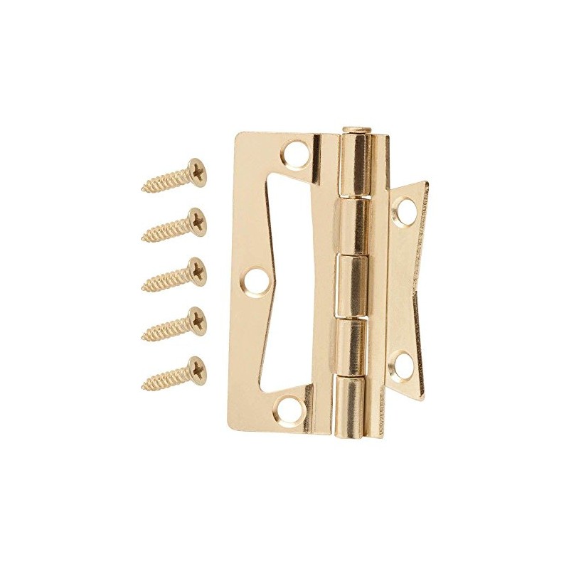 2-1/2 in. Bright Brass Non-Mortise Hinges (2-Pack)