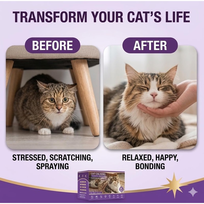 Egdusns Cat Calming Diffuser Kit with 2 Diffusers and 4