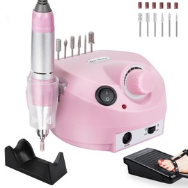30000rpm Electric Nail Drill Professional Electric Nail File Efile Set for Acrylic, Gel Nails, Manicure Pedicure Polishing Shape Tools Nail Polisher with 6 Nail Drill Bits & Bands