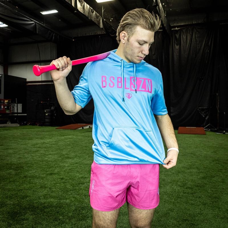 BSBL-SZN Short Sleeve Hoodie V2 - Cotton Candy Blue -