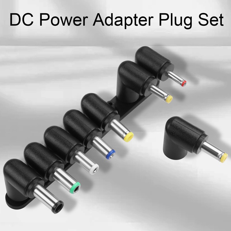 ELFJMZP DC Adapter Plug Set 8-in-1 90 Degree Right Angle