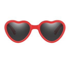 FBHLZ Baby Heart Polarized Sunglasses Toddler Flexible Bendable Sunglasses with Strap Adjustable Age 0-24 Months
