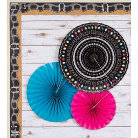 Teacher Created Resources 77104 Chalkboard Brights Hanging Paper Fans