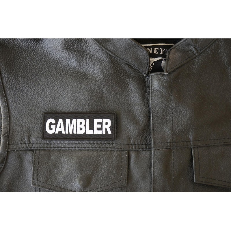 Gambler Patch - 4x1.5 inch - Embroidered Iron on Patch
