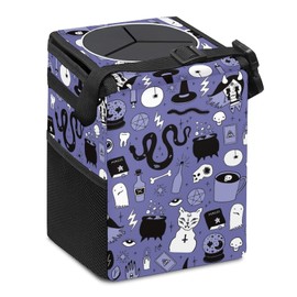 ZAQIO Gothic Car Trash Can with Lid Collapsible Reusable Waterproof Car Garage Bag,Automotive Garbage Can,Car Accessories Interior Car Organizer