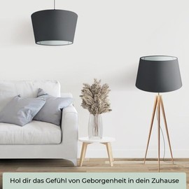 Wogati® Premium Lampshade, E14/E27, Cotton, Various Sizes and Colours, Colour: Black, Size: XXL, Lampshade for Floor Lamp, Hanging Lamp, Table Lamp
