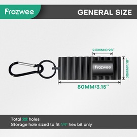 Prozwee 4PCS 22-Hole Screwdriver Bit Holder with Carabiner,Plastic Screwdriver Head Storage Case Organizer for Screwdriver Bit