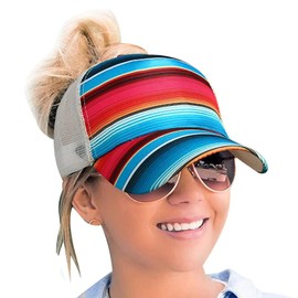 ProMindFun Caballo para mujer, gorras de béisbol desordenadas, gorras de béisbol desgastadas, sin construir, sombrero de papá para niñas, camionero, 01-wonderful Color Pattern, 7