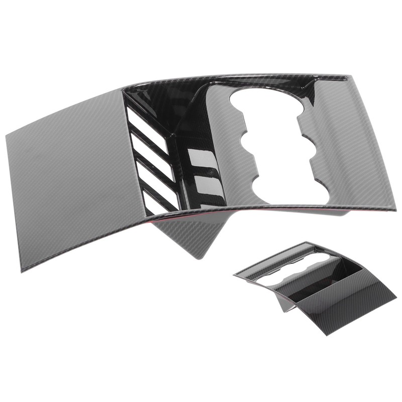 Armrest Box Rear Air Vent Trim Anti Kick Cover Carbon