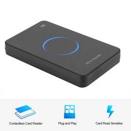 USB Smart Card Reader, 915Mhz RF UHF‑RFID Card Reader Writer, Contactless Reader‑Writer Smart Identification Card Reader with LED Display All-in-1 Multi Card Reader Adapter, Plug and Play