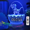 Cute Dinosaur Egg Alarm Clock/Digital Clock/Night Light/Music & White Noise