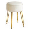 IBUYKE Faux Leather Round Footrest Stool with Storage Ottoman, Makeup