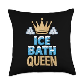 Funny Ice Bath Queen Ice Swimming Cold Plunge Enthusiast Throw Pillow