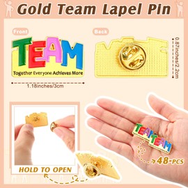 Landical 24 Pcs Employee Appreciation Gifts Bulk Gold Team Lapel Pin Employee Thank You Pins Teamwork Cards for Coworkers Recognition Teachers Nurse Teammate Gift