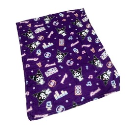 Kuromi & Friends Soft Silky Fleece Throw 40"x50" Kids Blanket “Neon Kuromi”