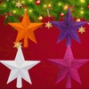 YYCRAFT Glitter Star Tree Topper Christmas Decoration-6 Inch,Orange