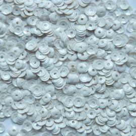 4mm cup facet SEQUINS ~ Opaque Cream Ivory ~ Loose sequins for embroidery, bridal, applique, arts, c