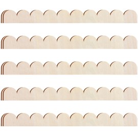 Threehoney Unfinished Scalloped Decorative Wood Trim Scalloped Edge Decorative Wood Molding Cute DIY Moulding Trim for Home Wall Cabinet Shelf and Window Door