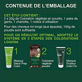 LOGONA Naturkosmetik Plant Hair Colour Powder 090 Dark Brown, with Avocado Oil, Vegan & Natural, Brown Natural Hair Colour Colouration with Henna, 100 g