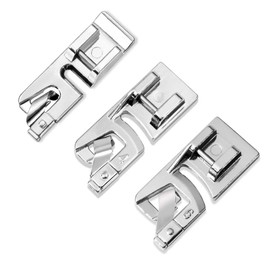 3 Pcs Hemming Foot Kit, Sewing Feet Kit, Rolled Hem Presser Foot Sewing Machine Foot Suitable for Household Multi-Function Sewing Machines 3 mm, 4 mm, and 6 mm