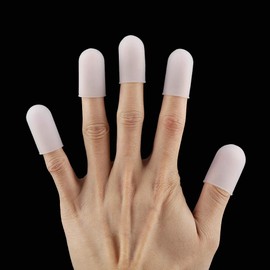 5pcs Silicone Finger Protector Thumbs Cover Fingertip Gloves for Heat Cooking Baking Barbecue B
