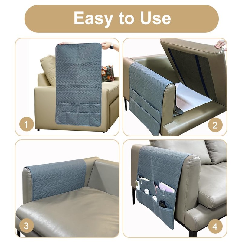 SITAKEGS Waterproof Sofa Armrest Organiser, Non-Slip Couch Armchair Caddy Storage
