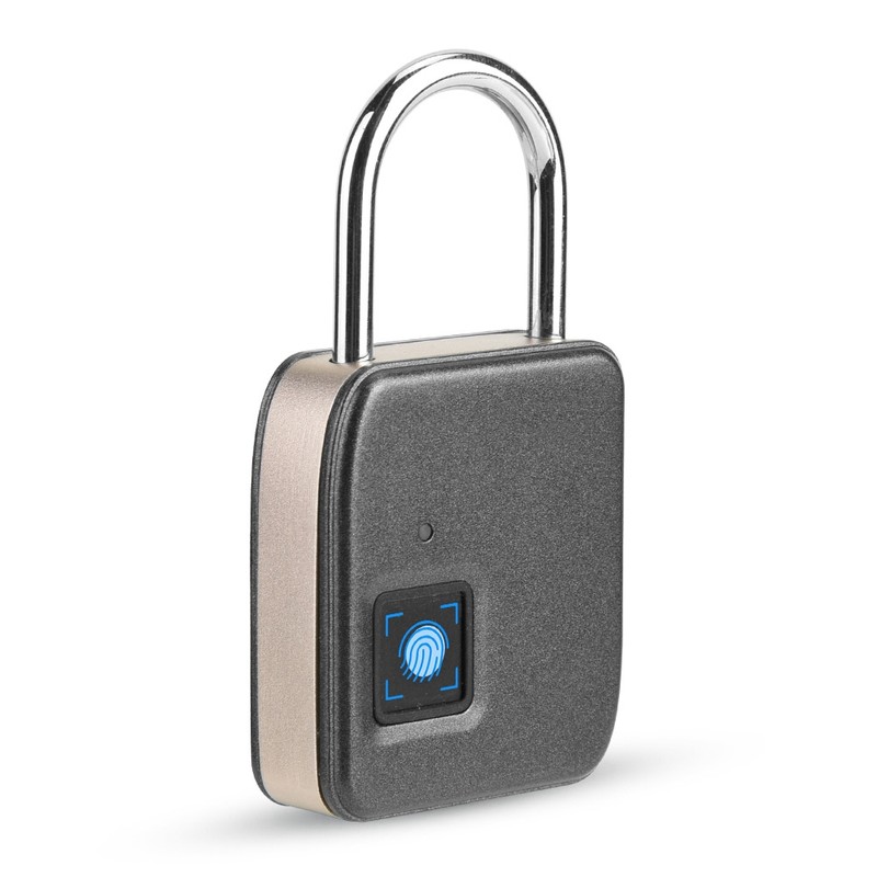 FipiLock Smart Fingerprint Padlock Anti theft Warehouse Dormitory Door Padlock(Gold)