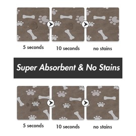 Pet Feeding Mat-Absorbent Dog Food Mat-Dog Mat for Food and Water-No Stains Quick Dry Dog Water Dispenser Mat-Pet Supplies-Dog Placemat Dog Water Bowl for Messy Drinkers (14"x22", Brown)