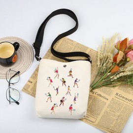 WSNANG Tennis Gift for Women Ladies Tennis Crossbody Bag Tennis Player Shoulder Bag Gift for Tennis Lover Tennis Team (Tennis CB)