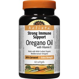 Holista Oregano Oil with Vitamin E Extra Strength, 60 Softgels, Immune and Antioxidant Health