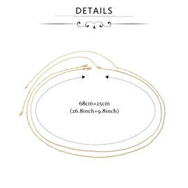 AVYRING Gold Waist Chain for Women Dainty Boho Layered Adjustable Bikini Beads Chain Sequin Snake Belly Chain