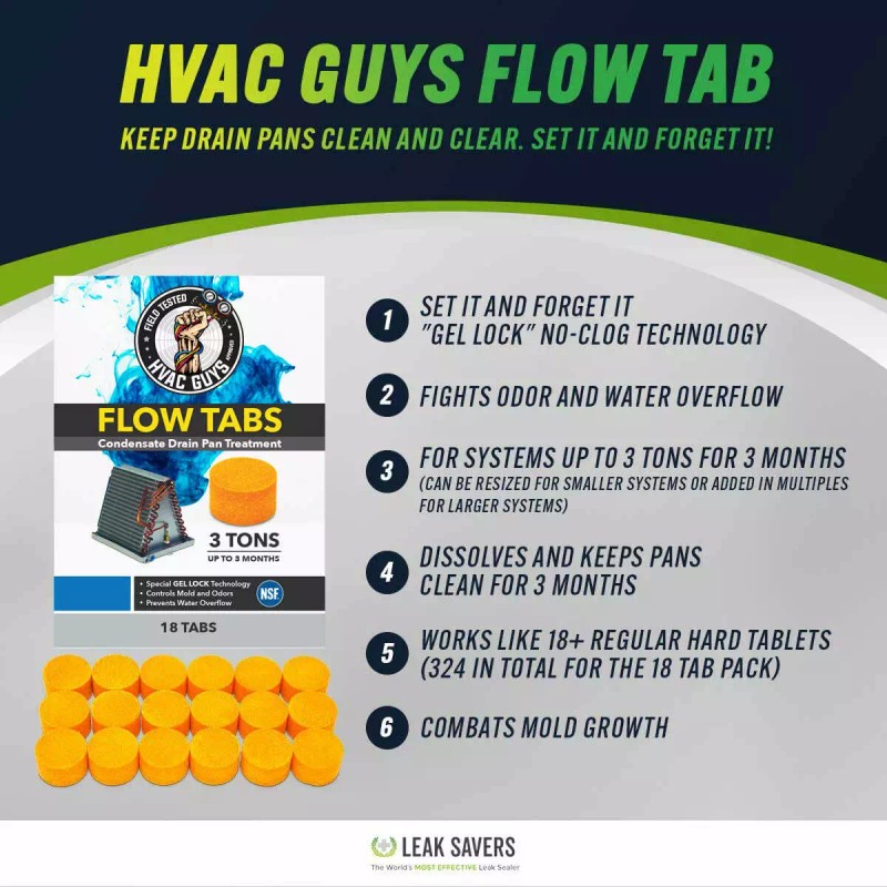 HVAC Guys Flow Tabs Drain Pan Treatment 18 Pack