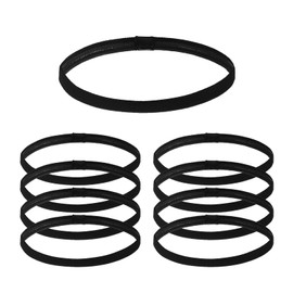 ONEBO 10 Stück Schwarz Stirnband Antirutsch, Stirn Schweißband Haarbänder, Elastische Haarbänder, Haarband Jungs Sport, Sport Haarband Damen, für Fußball Yoga Laufen(Durchmesser: 20-48cm)
