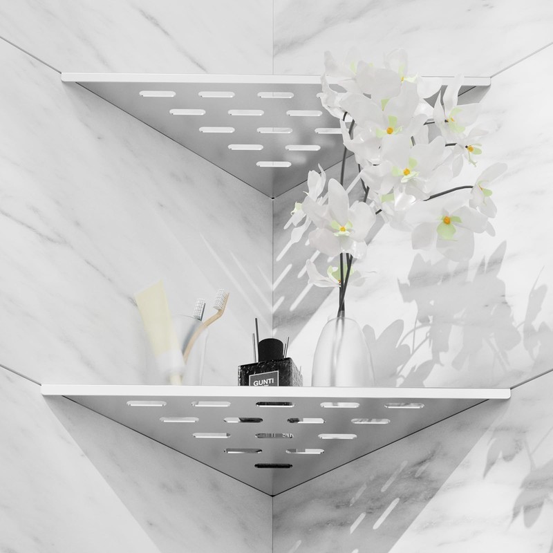 lives Shower Corner Shelf 10" Slot Design Bathroom Shelves for