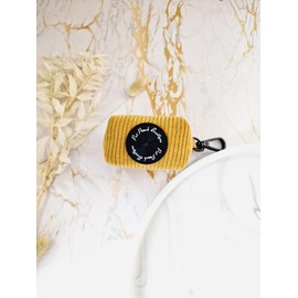 Pet Pooch Boutique MUSTARD YELLOW CORD DOG POO BAG HOLDER