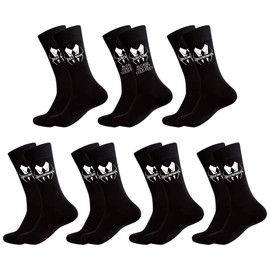 LADY & HOME Groomsmen Socks Groomsmen Gifts for Wedding 7Packs Best Man Proposal Gift Socks Groom Socks Suit Best Man and Groomsman（LJ-B）