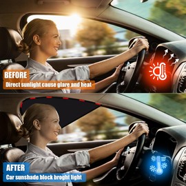 ZATOOTO Sun Protection Car Front Window, Pack of 2 Magnetic Car Sun Shade for Drivers, Blocking Sun Glare and Heat for the Front Side Window