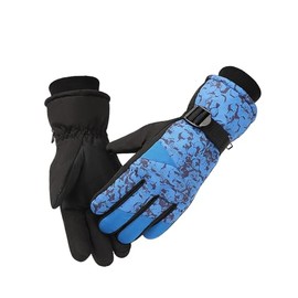 QUINTRA Winter Ski Gloves for Men and Women, Equal Cold, Splashproof, Non-Slip, Plush, Versatile Warm Gloves, Arm Warmers, Women, Black Fishnet (Blue, One Size)