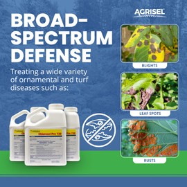 Agrisel Chlorosel Pro 720, Versatile Disease Control, Rain-Resistant Formula, Effective on 100+ Crops, Ideal for Agriculture and Turf Care, Includes 3-Pack of Agrisel Protective Gloves, 128 Ounces