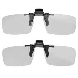 sourcing map 2 Pcs Polarized Clip-on 3D Glasses, Passive Circular 3D Viewing Glasses Frames for Anaglyph Movies Theater Games TV Photo Projector