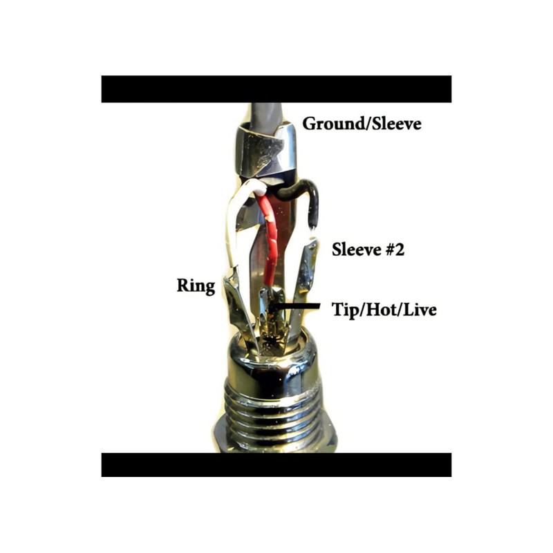 KAISH Stereo Copper Guitar Bass Barrel Jack Cylinder Input/Output Jacks