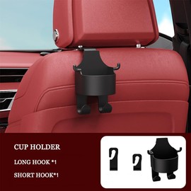 2 Pcs Gancho Multifunción para Portavasos de Asiento para Coche, Portavasos Expandible para Coche, 2 En 1 Porta Vasos Automovil, Ganchos para Bolsos para Coche la Mayoría de Los Automóviles