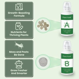 Hydroponics Nutrients (200ml), Hydroponic Plant Food, A & B Hydroponic Plant Fertilizer for Indoor Hydroponic Systems, Vegetables, Fruits, Flowers